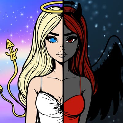 devil vs angel realistic girl