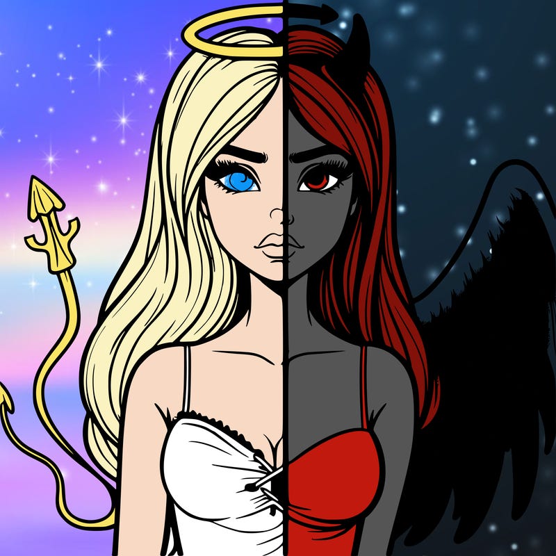 devil vs angel realistic girl