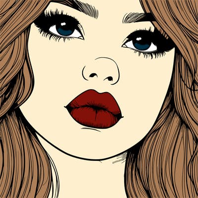 really realistic girl with lips