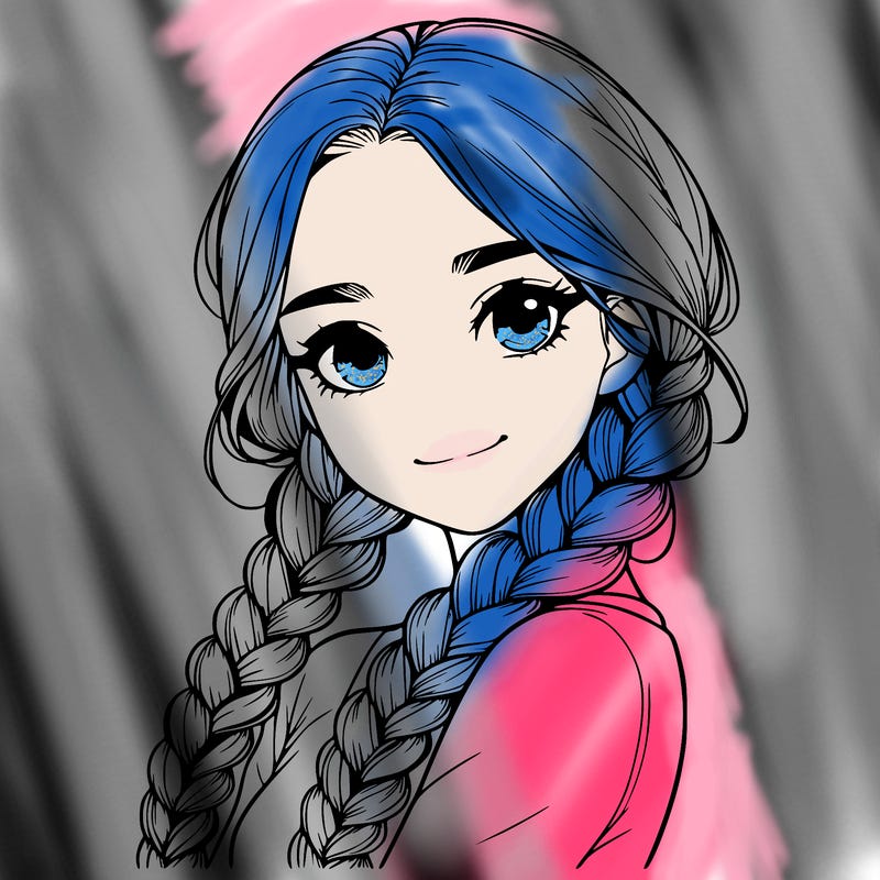 realistic girl with braids