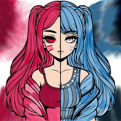 realistic girl split