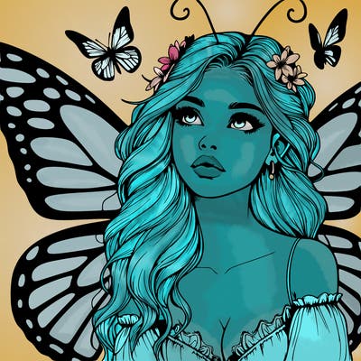 butterfly fairy realistic girl
