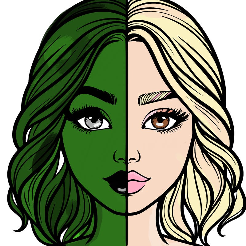 realistic girl split half