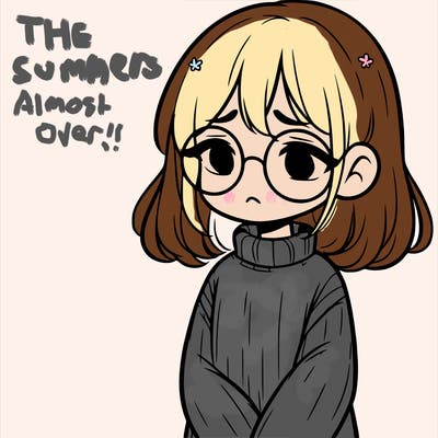 sad girl with glasses in a sweater