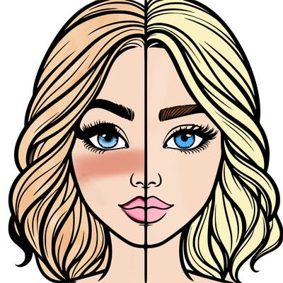 realistic girl split half