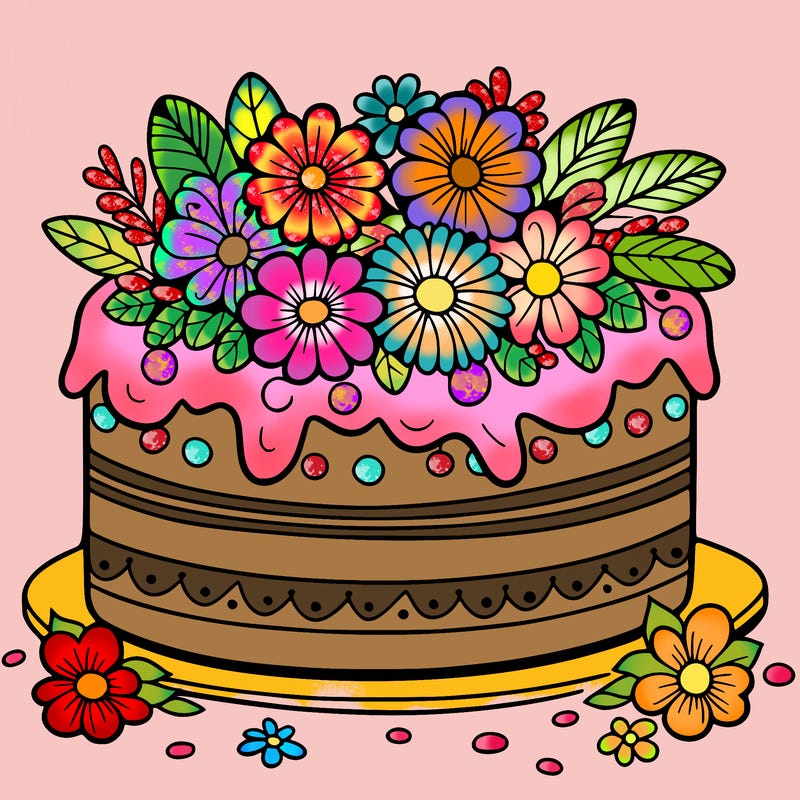 cake with flowers