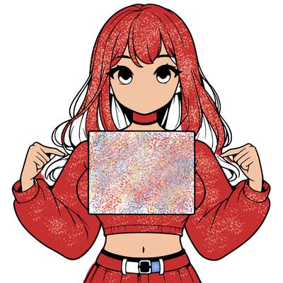 girl holding a blank sign in a long sleeve crop top