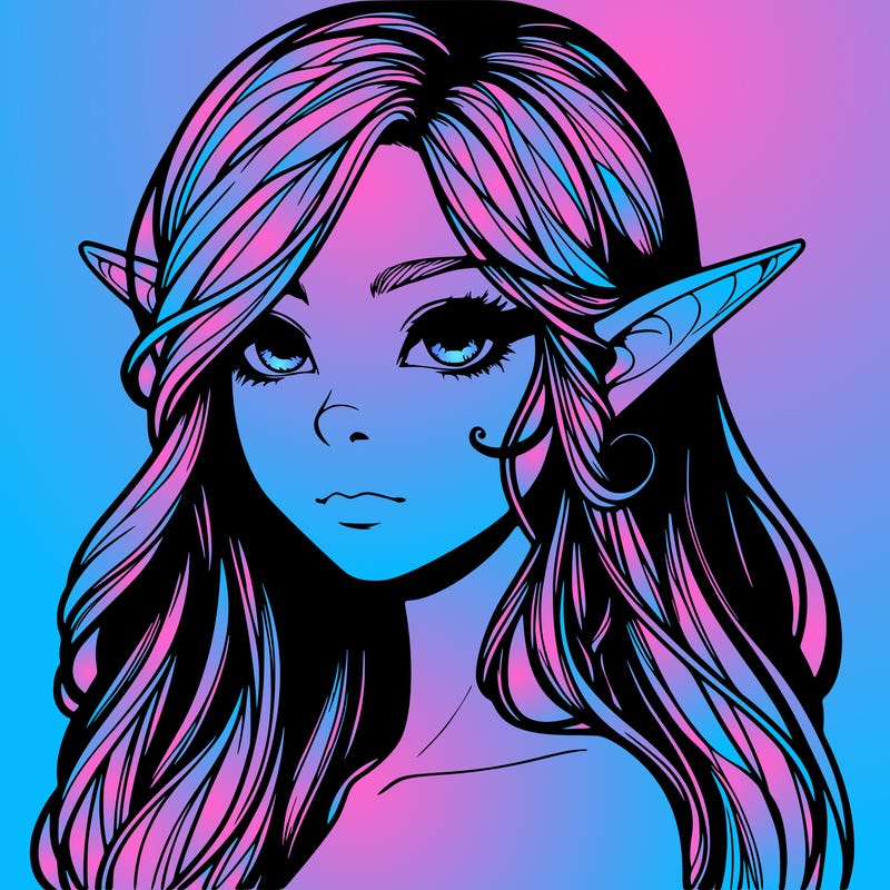 elf girl realistic dark fantasy