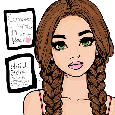 realistic girl with braids