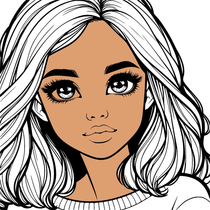 realistic girl whith cute eyes