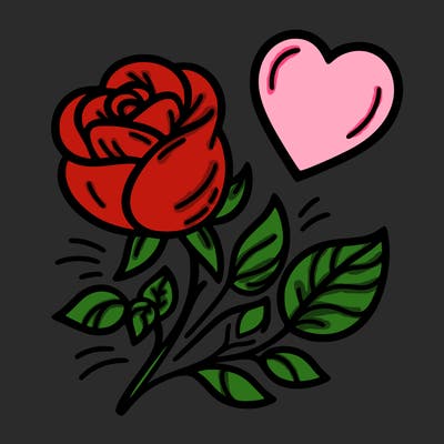 rose and heart