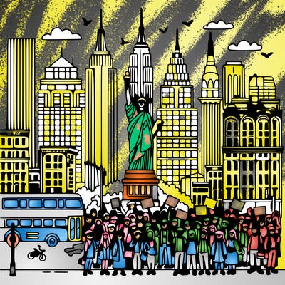 new york with a bunch of people