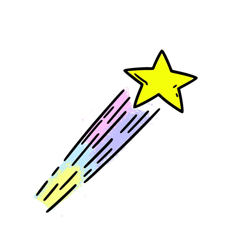 a shooting star in the sky