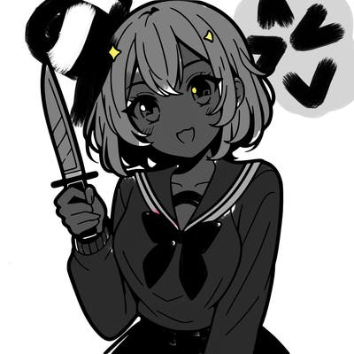 anime girl with a knife