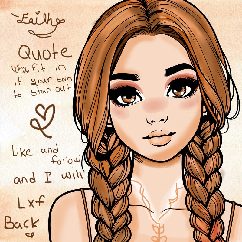 realistic girl with braids