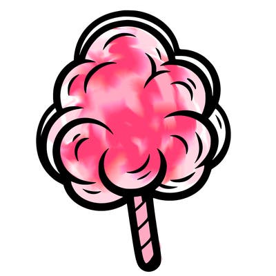 a single cotton candy