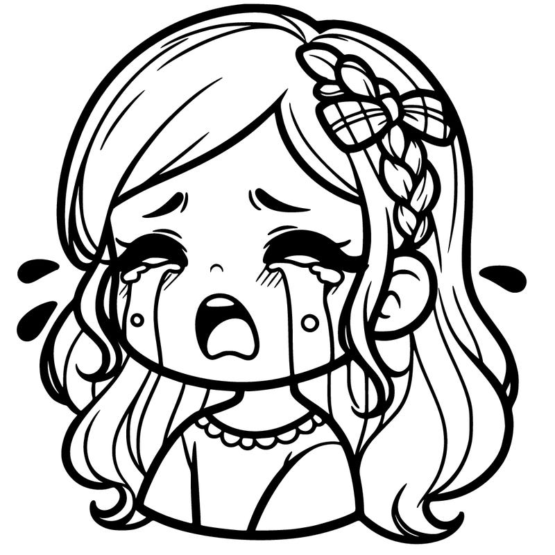 beautiful little girl crying