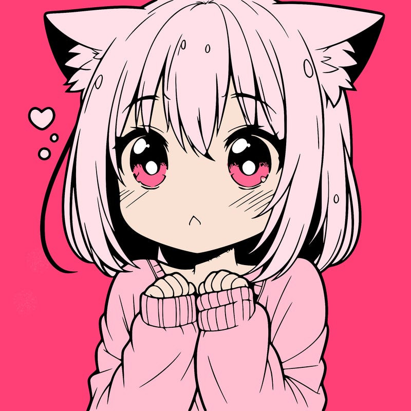 shy anime catgirl