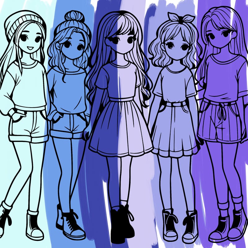 a group of five girls