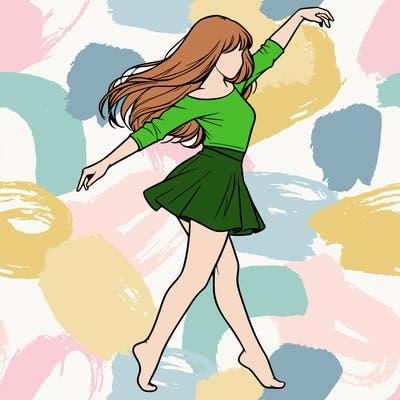 realistic girl danceing