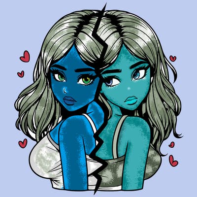 realistic girl split