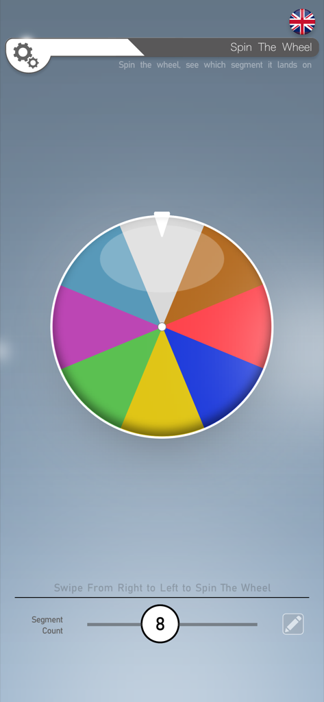 Random Number App - Ferramenta de roda giratória colorida de 8 segmentos para tomada de decisão aleatória
