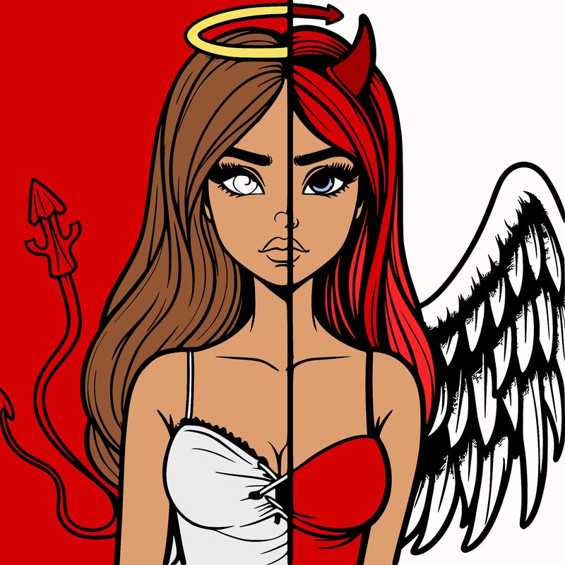 devil vs angel realistic girl