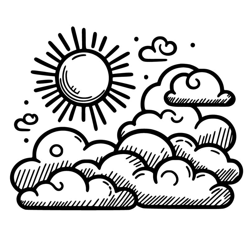 sky with sun and clouds