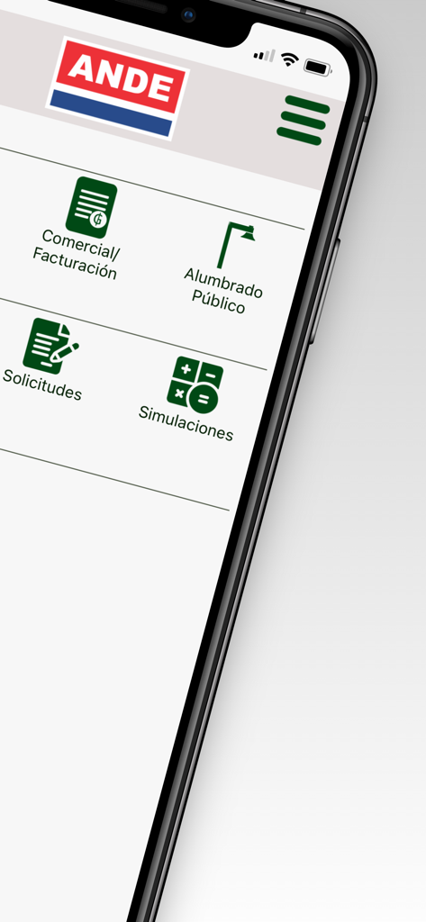 Mi ANDE - Mi ANDE mobile app home screen with utility management options