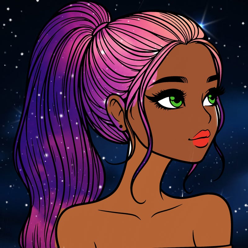 a beautiful and realistic girl with a high pony tail