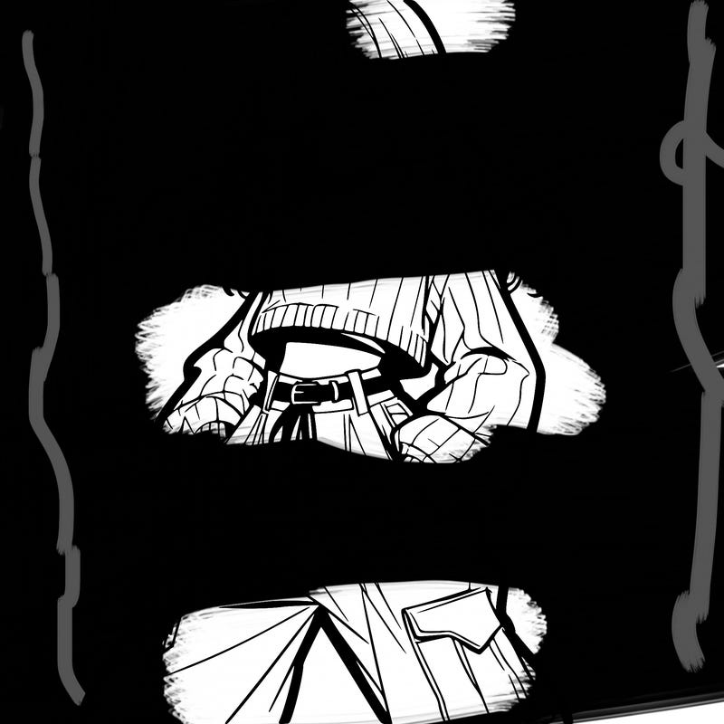 anime teen girl with baggy pants and crop top with sweater