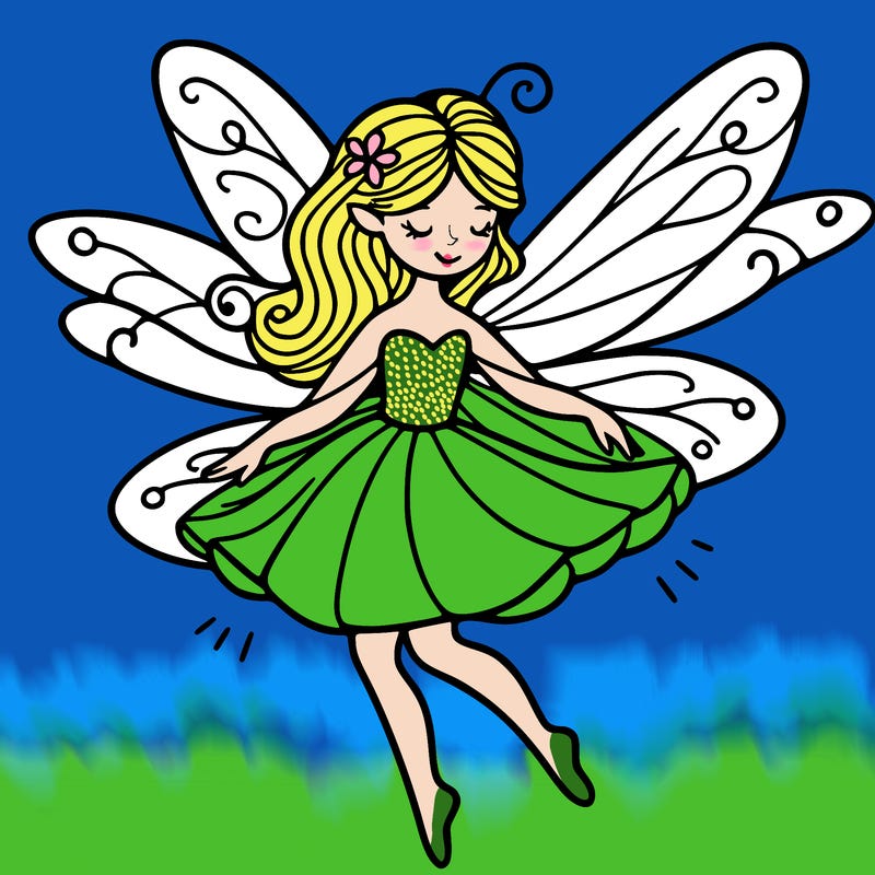 create a fairy with wings flying