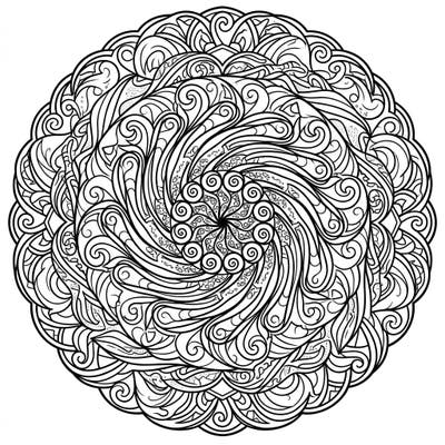 Unleash your creativity with this mesmerizing Sirocco Wind Mandala coloring page. Its intricate patterns evoke the dynamic beauty of a desert storm, offering a unique and engaging coloring experience.