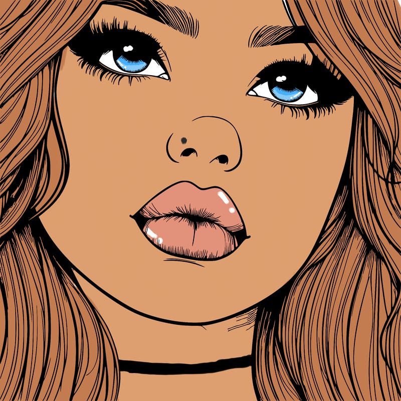 really realistic girl with lips
