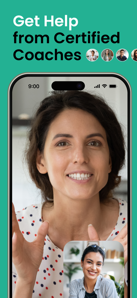 A video call between a user and a certified health coach on the Healthify mobile app