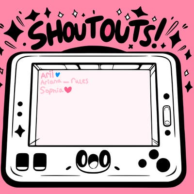 blank canvas that says above it shoutouts