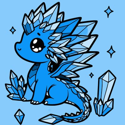 little cute crystal dragon