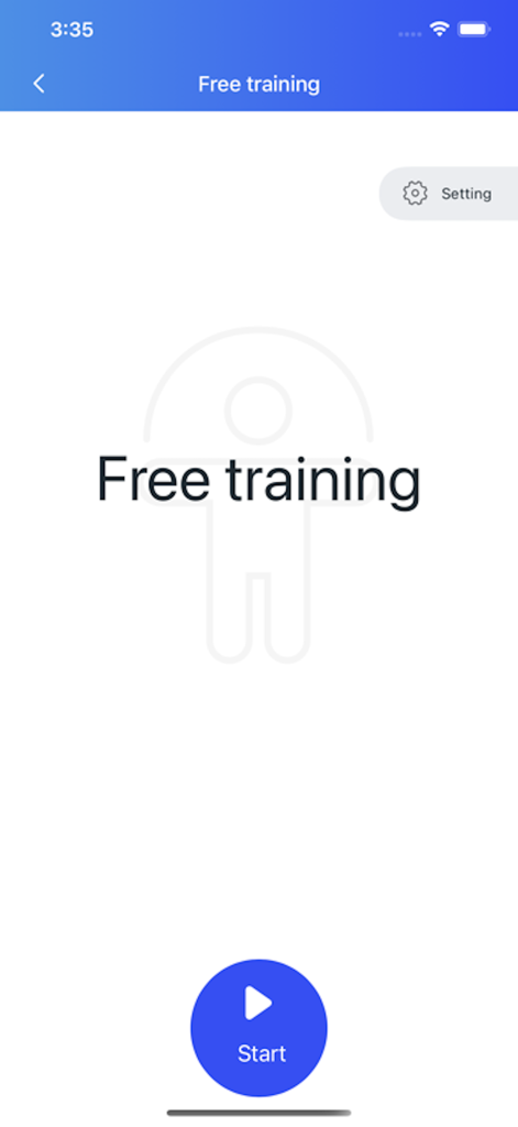 Enjoy rope skipping - Smartphone screen showing the Free Training mode interface of the Enjoy rope skipping app with a start button.