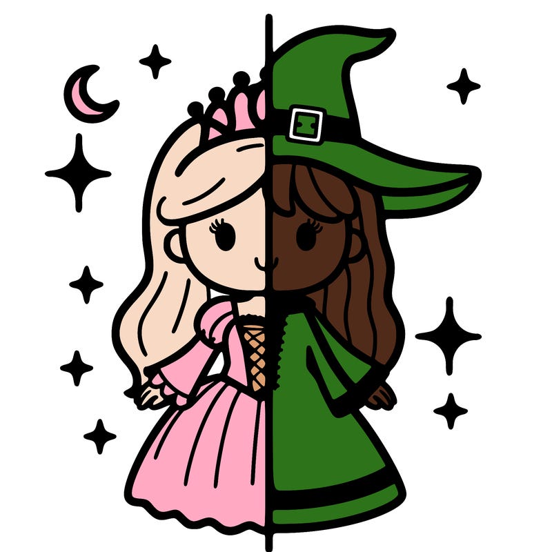 split princess and witch