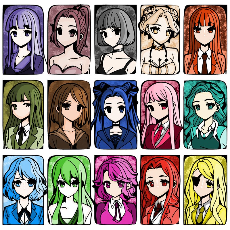 girls that look diffrent anime