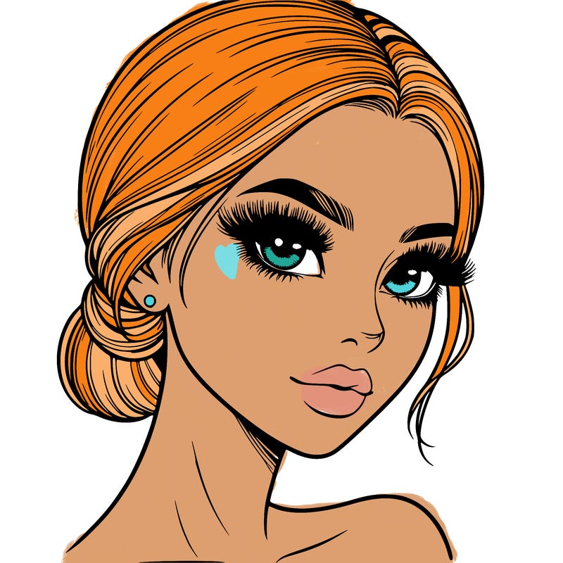 realistic girl with lashes