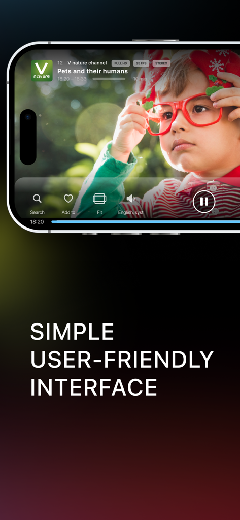 Alice Player IPTV Ott - Interfaz de usuario sencilla e intuitiva de la aplicación Alice Player IPTV mostrando la reproducción de vídeo en un smartphone