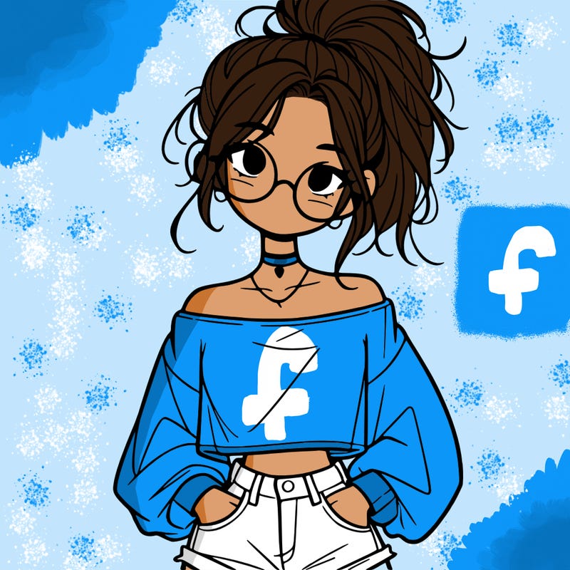 girl with a messy ponytail glasses a baggy crop top and jean shorts