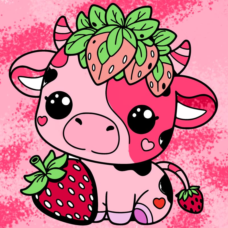 cute strawberry cow