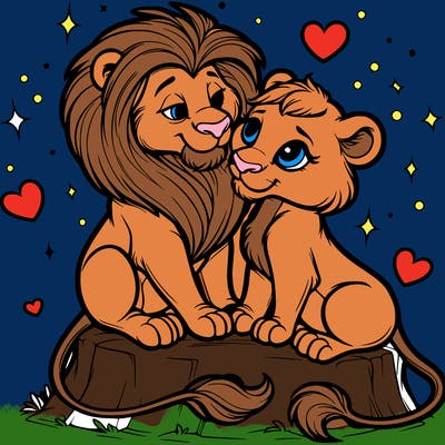 lion and lioness inlove