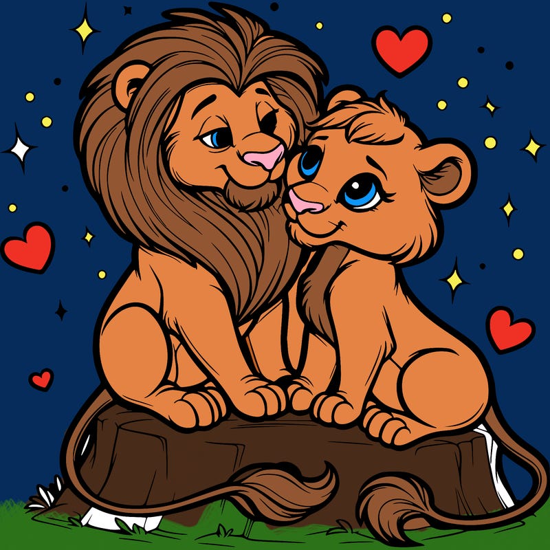 lion and lioness inlove