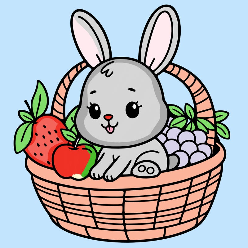 bunny in a fruit basket