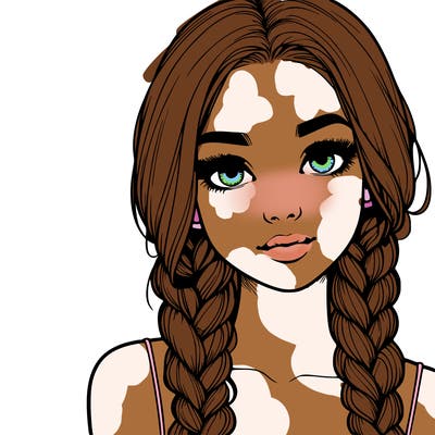 realistic girl with braids