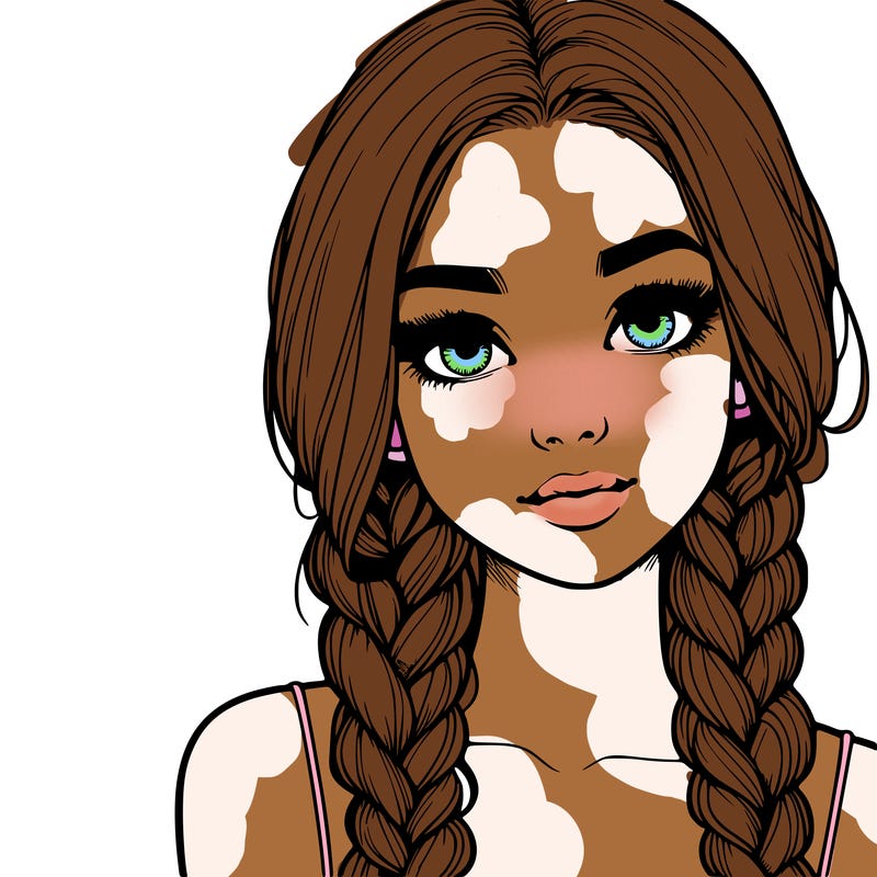 realistic girl with braids