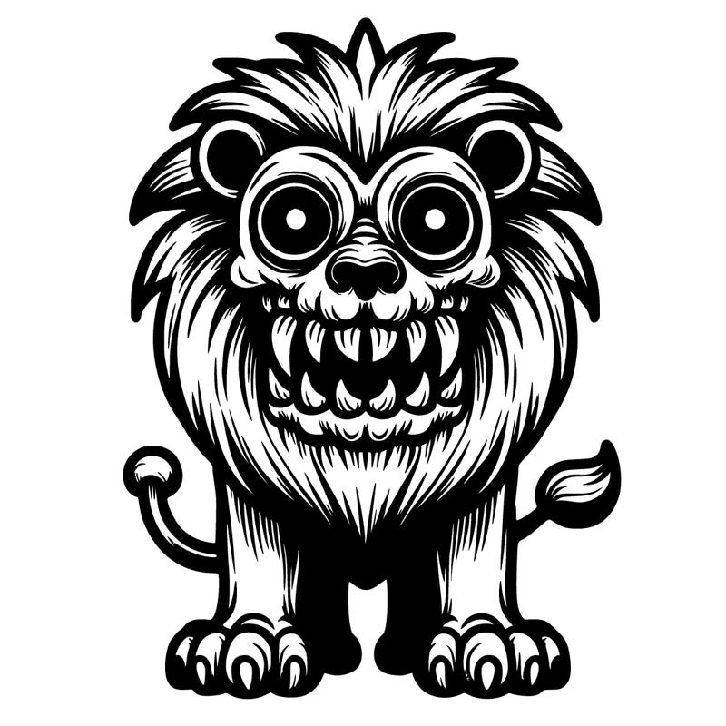 scary lion